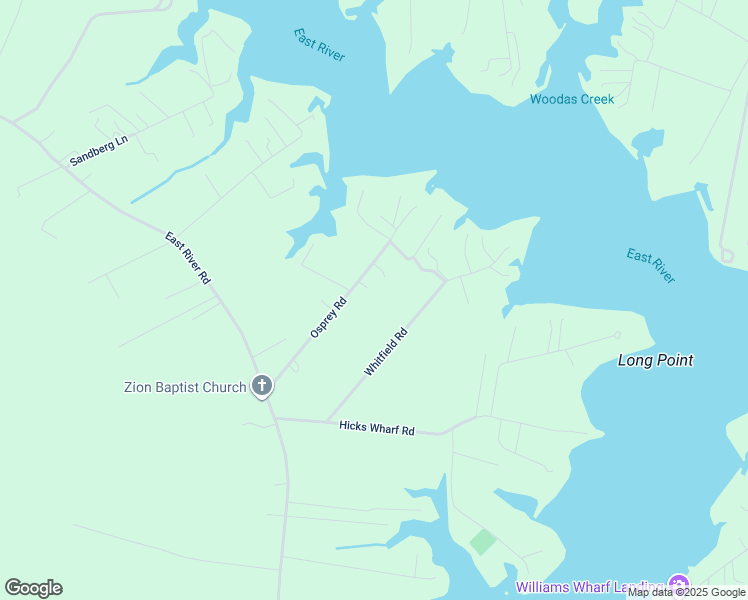 map of restaurants, bars, coffee shops, grocery stores, and more near 228 Osprey Road in Cardinal