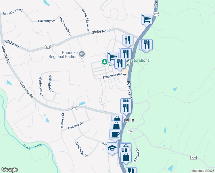 map of restaurants, bars, coffee shops, grocery stores, and more near 208 River Birch Avenue in Daleville