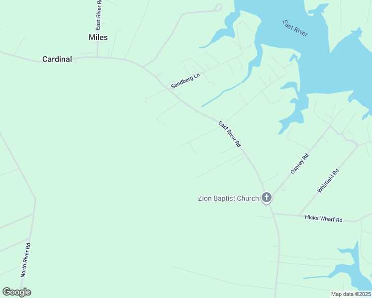 map of restaurants, bars, coffee shops, grocery stores, and more near 203 Careys Lane in Cardinal