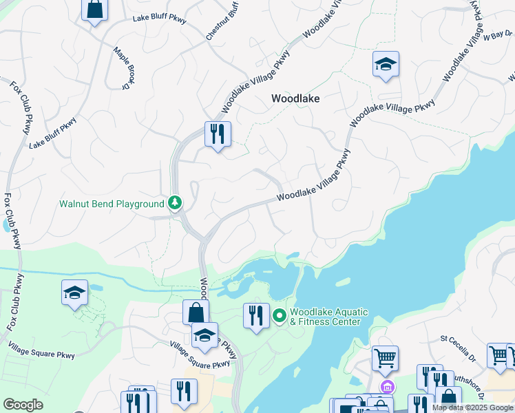 map of restaurants, bars, coffee shops, grocery stores, and more near 6200 Willow Glen Road in Midlothian