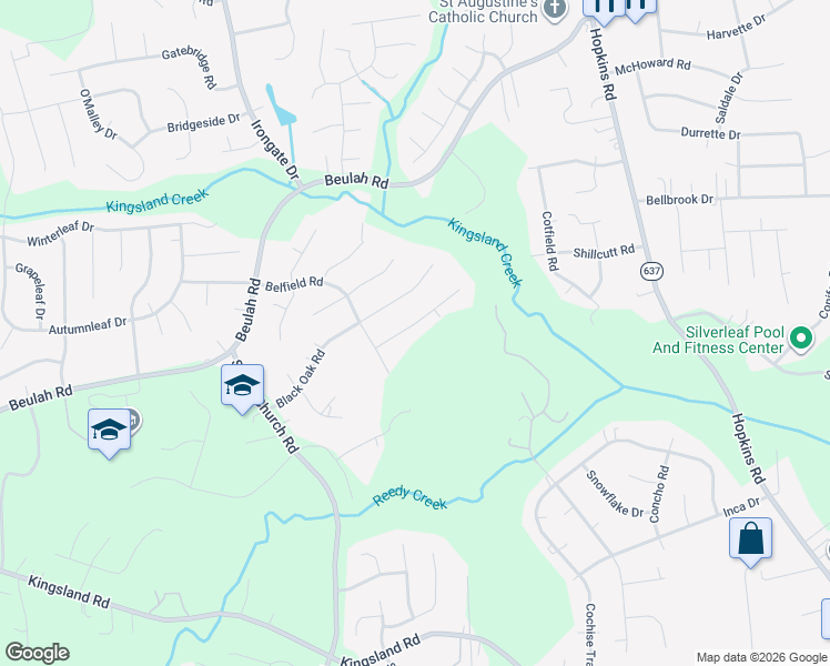 map of restaurants, bars, coffee shops, grocery stores, and more near 4719 Rockfield Road in Richmond