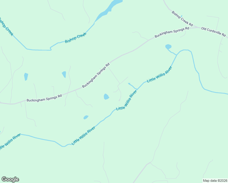 map of restaurants, bars, coffee shops, grocery stores, and more near 3276 Buckingham Springs Road in Dillwyn