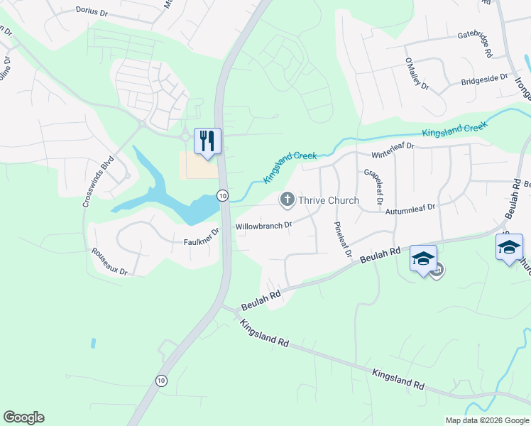 map of restaurants, bars, coffee shops, grocery stores, and more near 7301 Willowbranch Court in Richmond