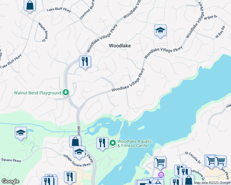 map of restaurants, bars, coffee shops, grocery stores, and more near 14604 Duck Cove Court in Midlothian
