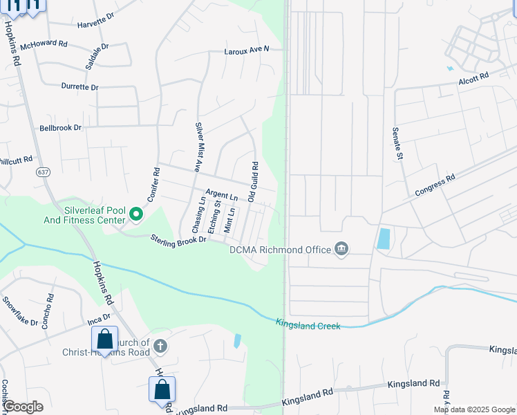 map of restaurants, bars, coffee shops, grocery stores, and more near 3209 Argent Lane in Richmond