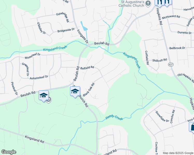 map of restaurants, bars, coffee shops, grocery stores, and more near 4812 Black Oak Road in Richmond