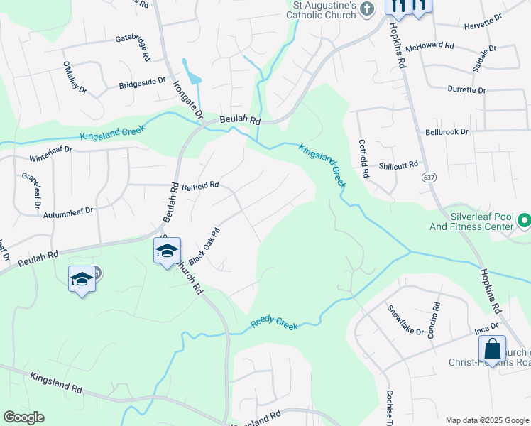 map of restaurants, bars, coffee shops, grocery stores, and more near 4730 Rockfield Road in Richmond