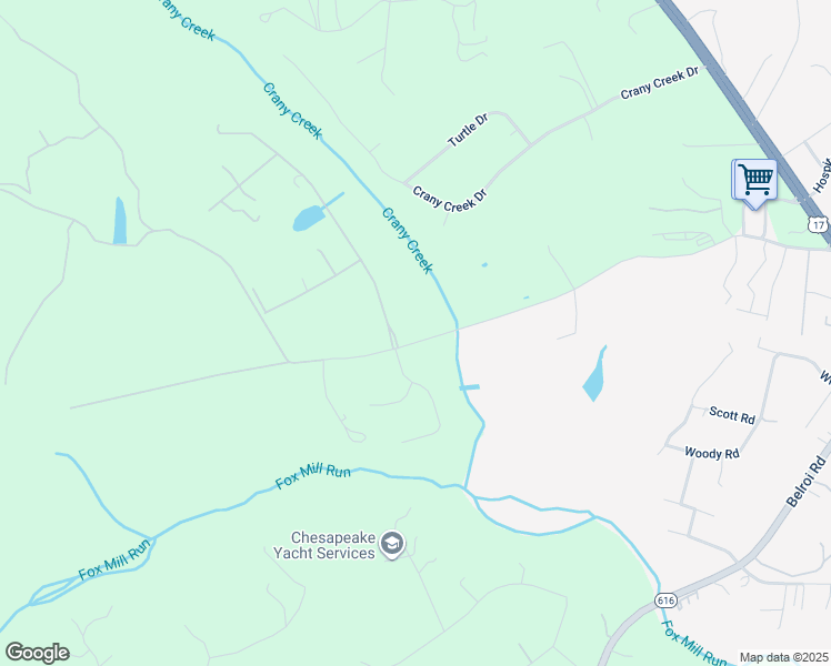 map of restaurants, bars, coffee shops, grocery stores, and more near 5625 Fiddlers Green Road in Gloucester