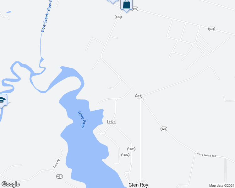 map of restaurants, bars, coffee shops, grocery stores, and more near 7348 Wellford Lane in Gloucester Courthouse