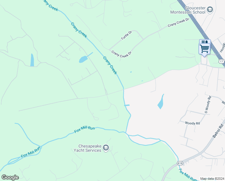 map of restaurants, bars, coffee shops, grocery stores, and more near 5625 Fiddlers Green Road in Gloucester
