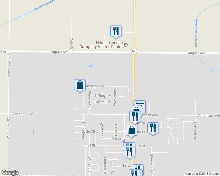 map of restaurants, bars, coffee shops, grocery stores, and more near 20191 Amethyst Drive in Hilmar