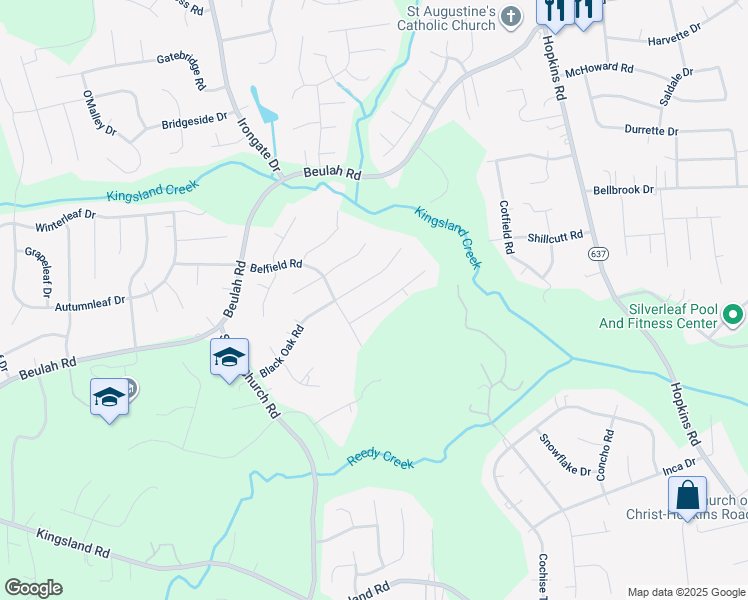 map of restaurants, bars, coffee shops, grocery stores, and more near 4724 Rockfield Road in Richmond