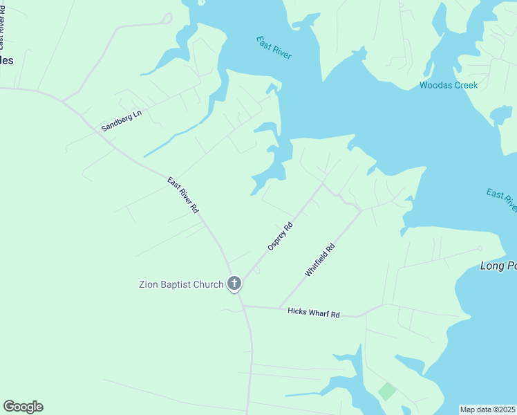 map of restaurants, bars, coffee shops, grocery stores, and more near 121 Mary Jay Lane in Cardinal