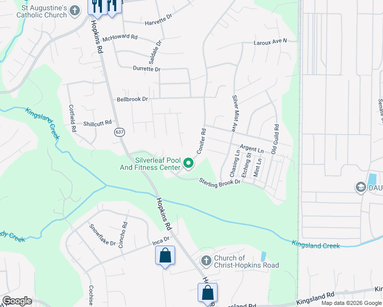 map of restaurants, bars, coffee shops, grocery stores, and more near 7830 Conifer Road in Richmond