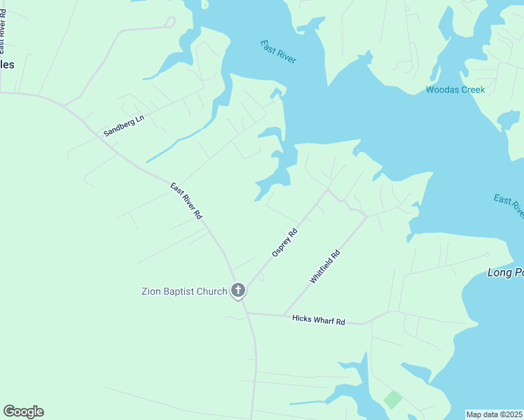 map of restaurants, bars, coffee shops, grocery stores, and more near 121 Mary Jay Lane in Cardinal