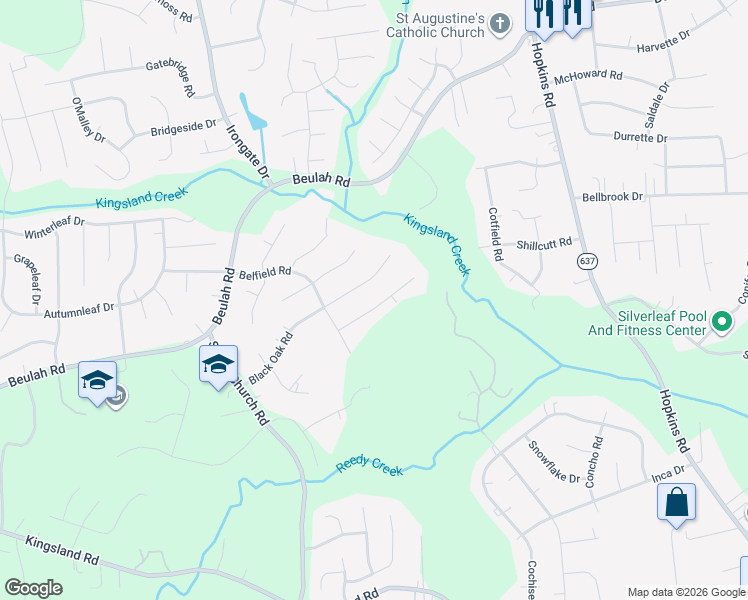 map of restaurants, bars, coffee shops, grocery stores, and more near 4712 Rockfield Road in Richmond