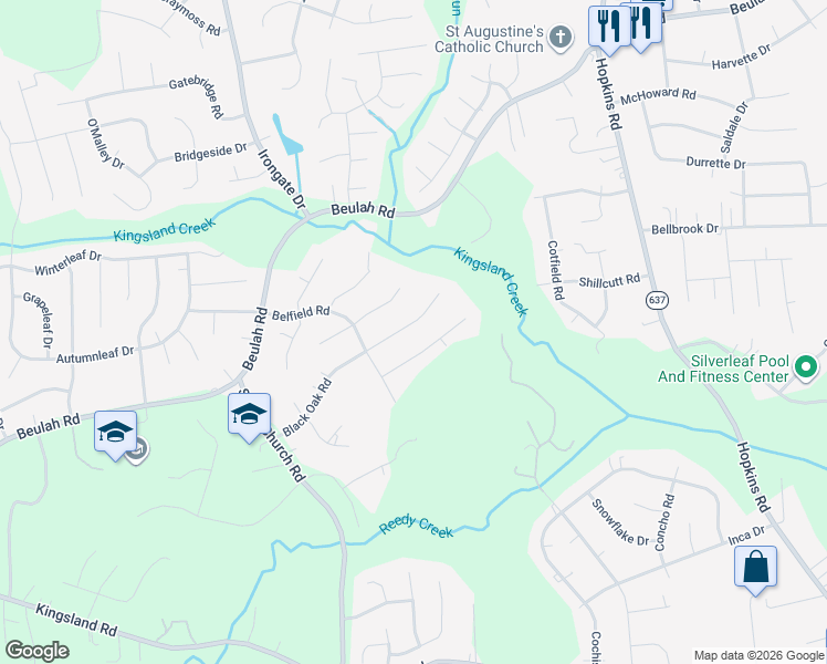 map of restaurants, bars, coffee shops, grocery stores, and more near 4719 Rockfield Road in Richmond