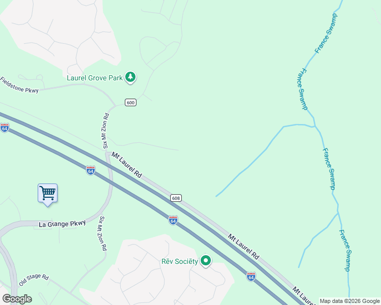 map of restaurants, bars, coffee shops, grocery stores, and more near 9100 6 Mount Zion Road in Toano