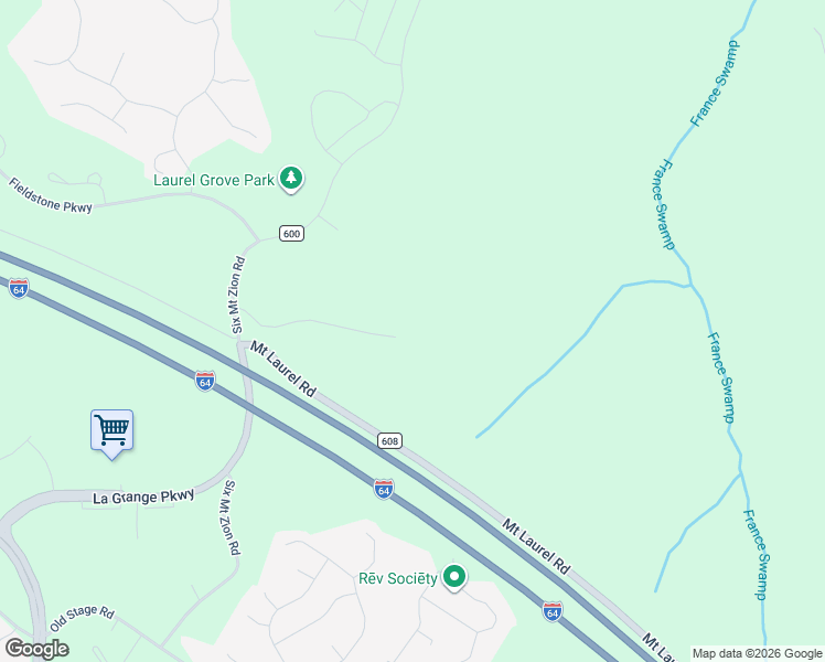 map of restaurants, bars, coffee shops, grocery stores, and more near 9100 6 Mount Zion Road in Toano