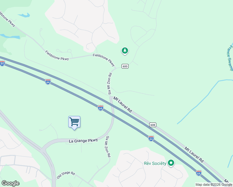 map of restaurants, bars, coffee shops, grocery stores, and more near 9100 State Route 600 in Toano