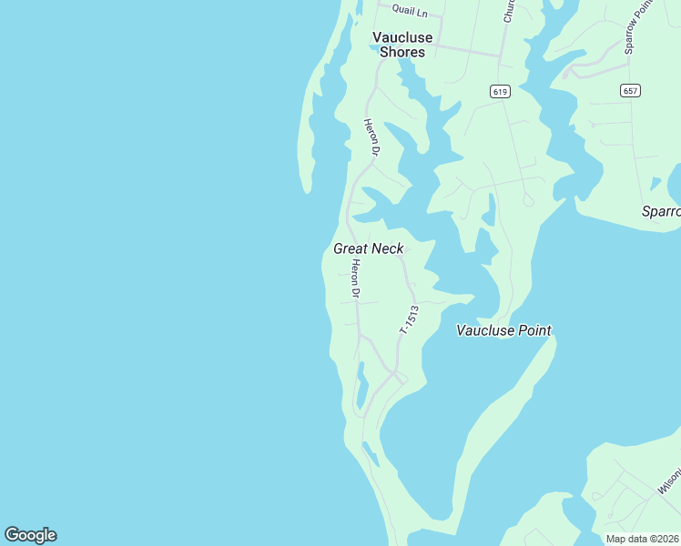 map of restaurants, bars, coffee shops, grocery stores, and more near 12118 Heron Drive in Machipongo