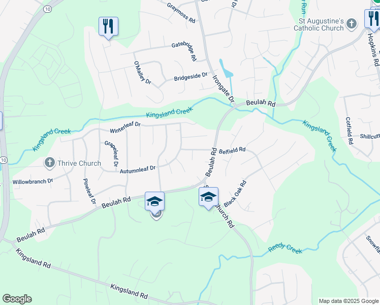 map of restaurants, bars, coffee shops, grocery stores, and more near 5301 Summerleaf Drive in Richmond
