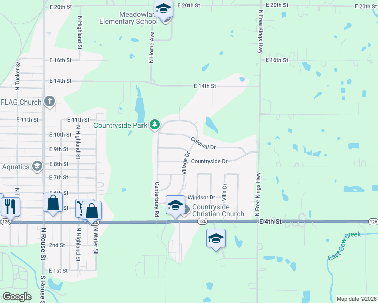 map of restaurants, bars, coffee shops, grocery stores, and more near 1808 Cambridge Ln in Pittsburg