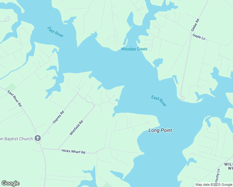 map of restaurants, bars, coffee shops, grocery stores, and more near 584 Whitfield Road in Cardinal
