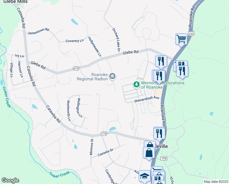 map of restaurants, bars, coffee shops, grocery stores, and more near 264 Glebe Hill Drive in Daleville
