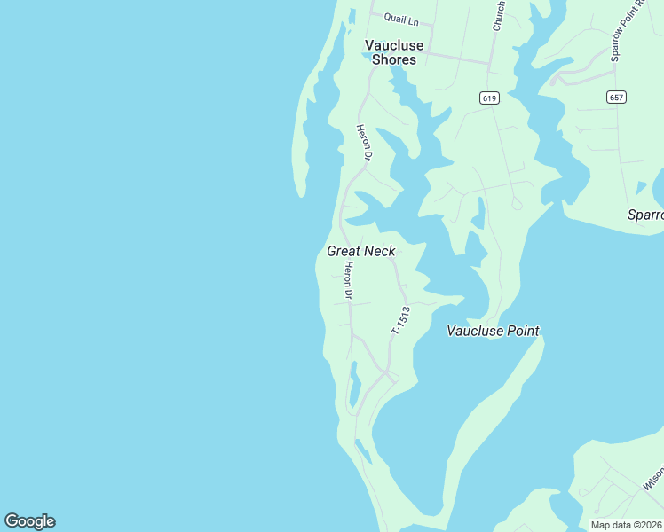 map of restaurants, bars, coffee shops, grocery stores, and more near 12118 Heron Drive in Machipongo