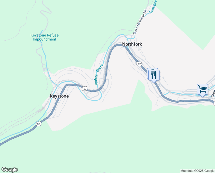 map of restaurants, bars, coffee shops, grocery stores, and more near Cook Street in Keystone