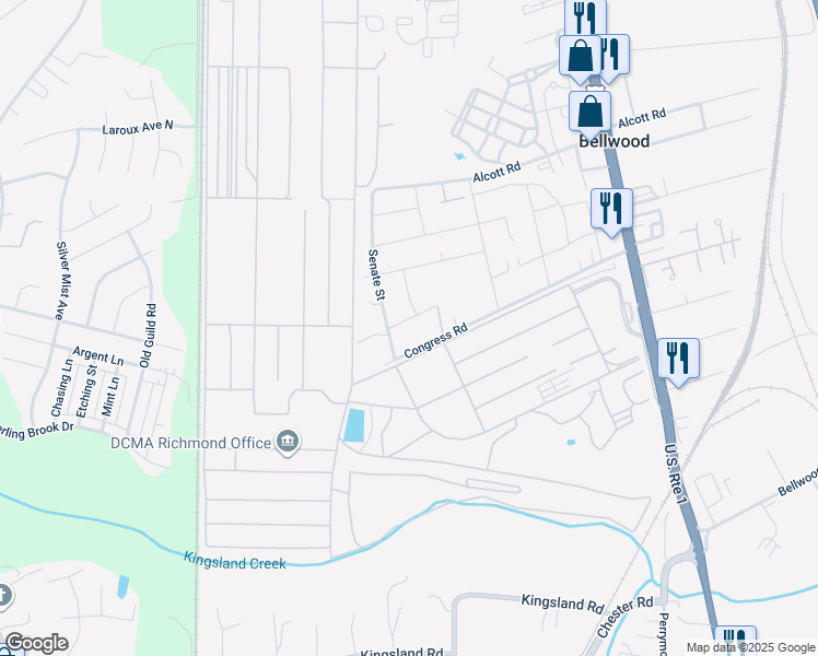 map of restaurants, bars, coffee shops, grocery stores, and more near 3025 Botone Avenue in Richmond