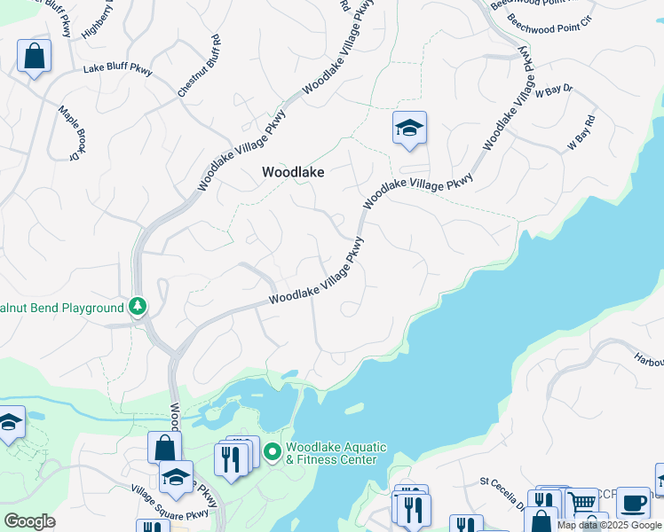 map of restaurants, bars, coffee shops, grocery stores, and more near 14405 Bent Creek Place in Midlothian