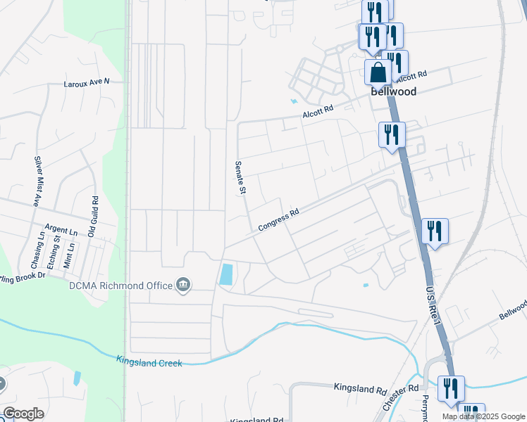 map of restaurants, bars, coffee shops, grocery stores, and more near 3025 Botone Avenue in Richmond