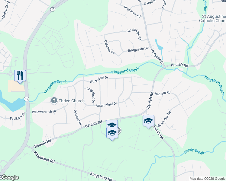 map of restaurants, bars, coffee shops, grocery stores, and more near 7405 Winterleaf Court in Richmond