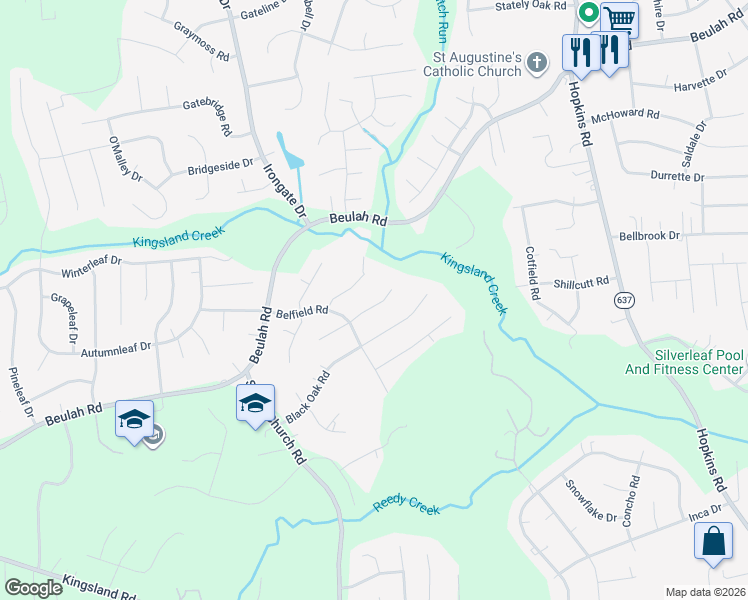 map of restaurants, bars, coffee shops, grocery stores, and more near 4730 Pawpans Place in Richmond