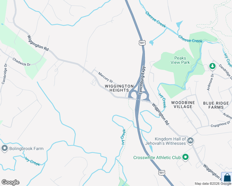 map of restaurants, bars, coffee shops, grocery stores, and more near 812 Wiggington Road in Lynchburg