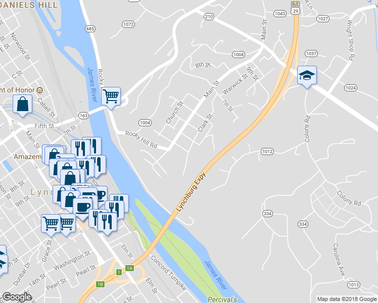 map of restaurants, bars, coffee shops, grocery stores, and more near 201 Clark Street in Madison Heights