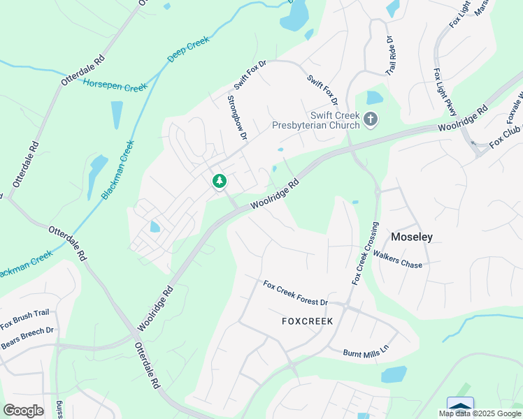 map of restaurants, bars, coffee shops, grocery stores, and more near 6209 Woolridge Road in Moseley