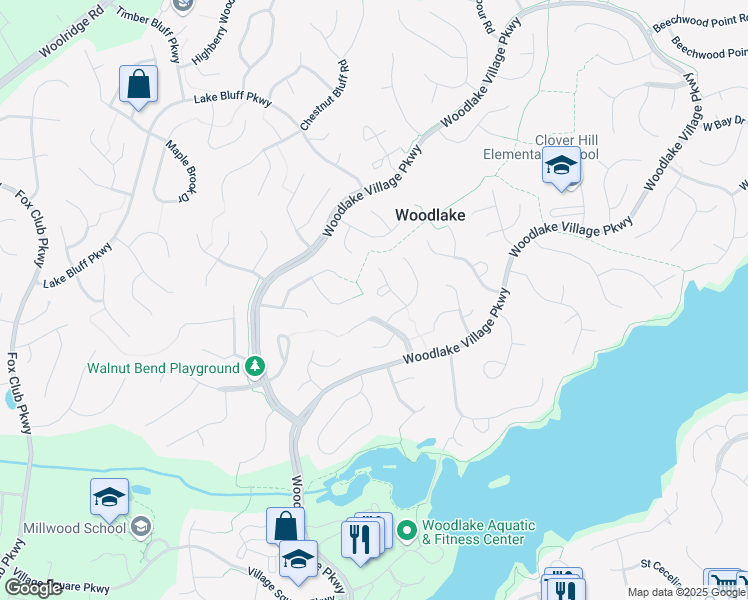 map of restaurants, bars, coffee shops, grocery stores, and more near 14607 Mill Spring Circle in Midlothian
