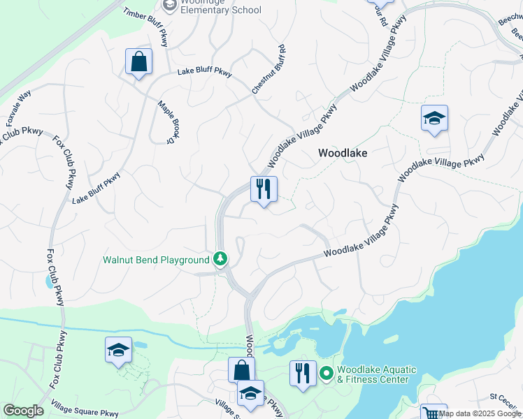 map of restaurants, bars, coffee shops, grocery stores, and more near 5904 Acorn Ridge Court in Midlothian