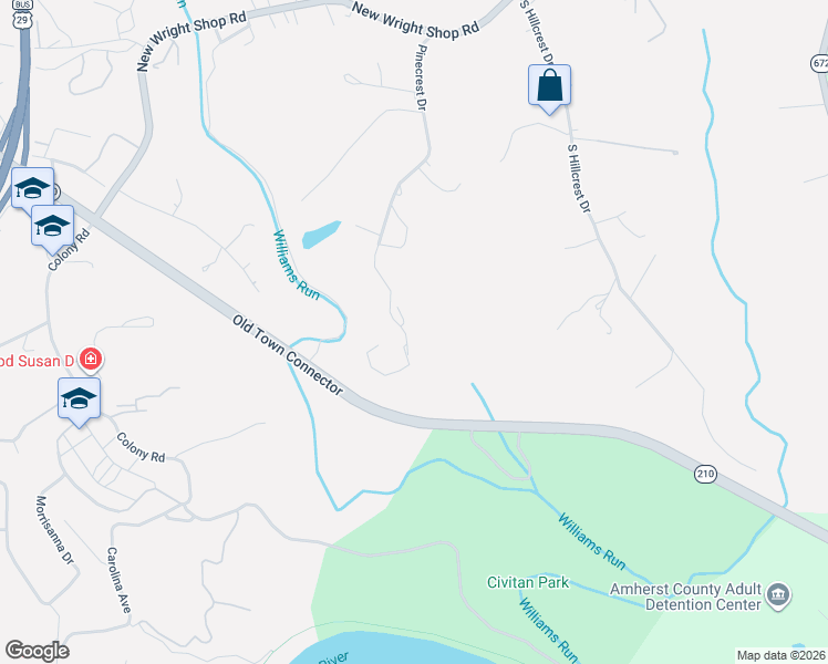 map of restaurants, bars, coffee shops, grocery stores, and more near 401 Pinecrest Drive in Madison Heights