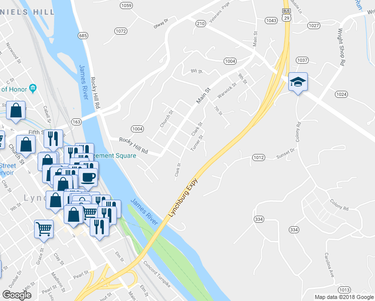 map of restaurants, bars, coffee shops, grocery stores, and more near 209 Clark Street in Madison Heights
