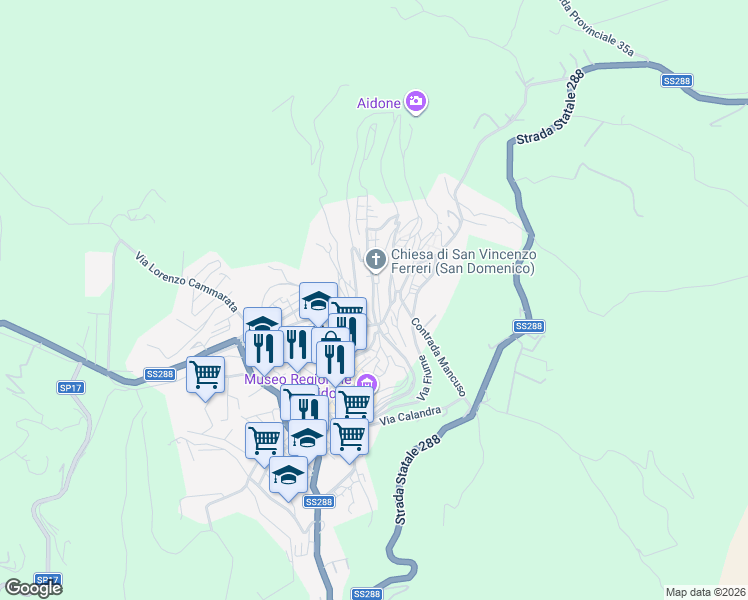 map of restaurants, bars, coffee shops, grocery stores, and more near 9 Piazza Dante Alighieri in Aidone
