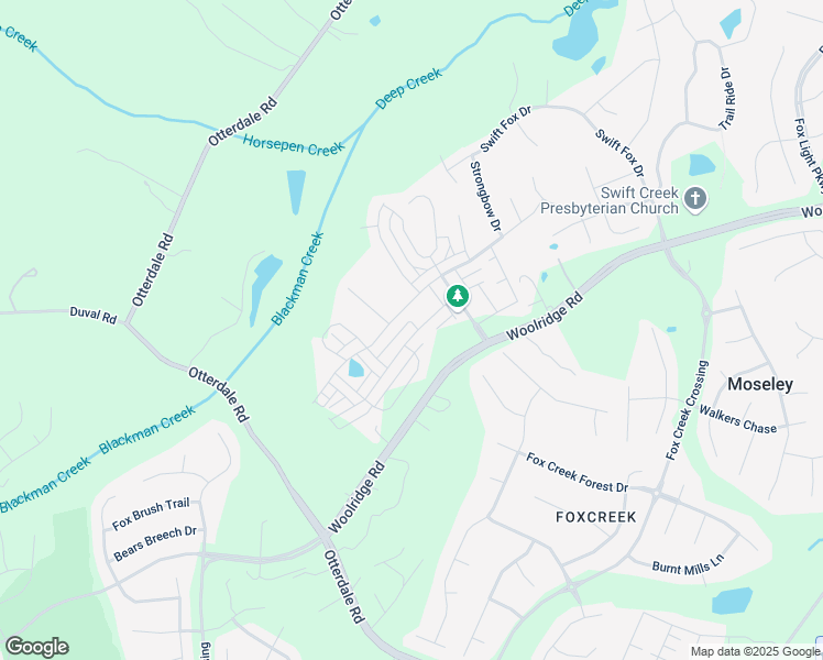 map of restaurants, bars, coffee shops, grocery stores, and more near 16704 Thornapple Run in Moseley