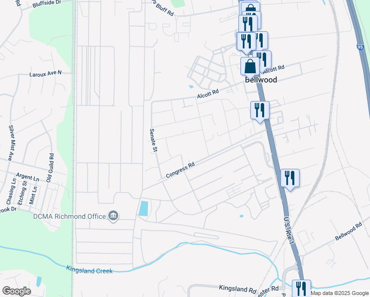 map of restaurants, bars, coffee shops, grocery stores, and more near 2932 Botone Avenue in Richmond