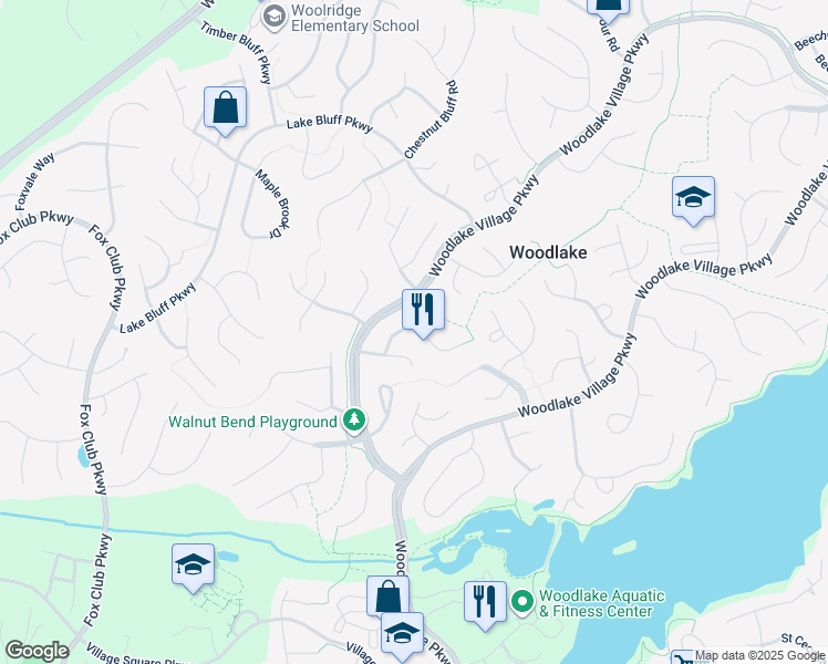 map of restaurants, bars, coffee shops, grocery stores, and more near 5900 Acorn Ridge Court in Midlothian