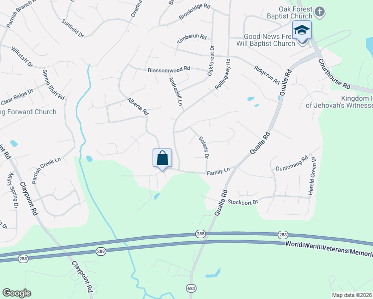 map of restaurants, bars, coffee shops, grocery stores, and more near 10708 Solaris Court in Chesterfield