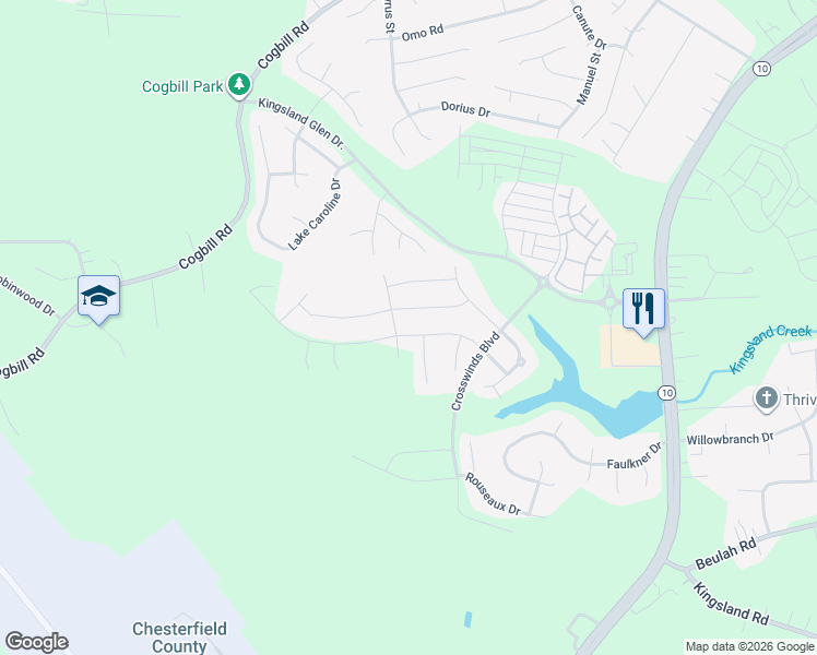 map of restaurants, bars, coffee shops, grocery stores, and more near 6461 Greyhaven Drive in Chesterfield County