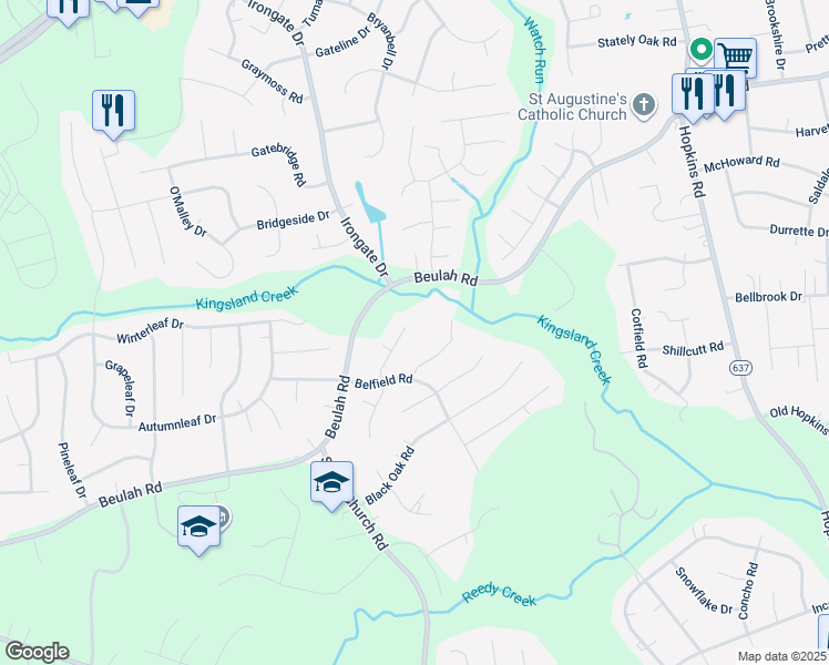 map of restaurants, bars, coffee shops, grocery stores, and more near 4705 Belfield Terrace in Richmond